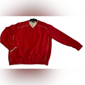 Callaway Golf Sport Mens Long Sleeve V-Neck Pullover Jacket Lined Red Size Large